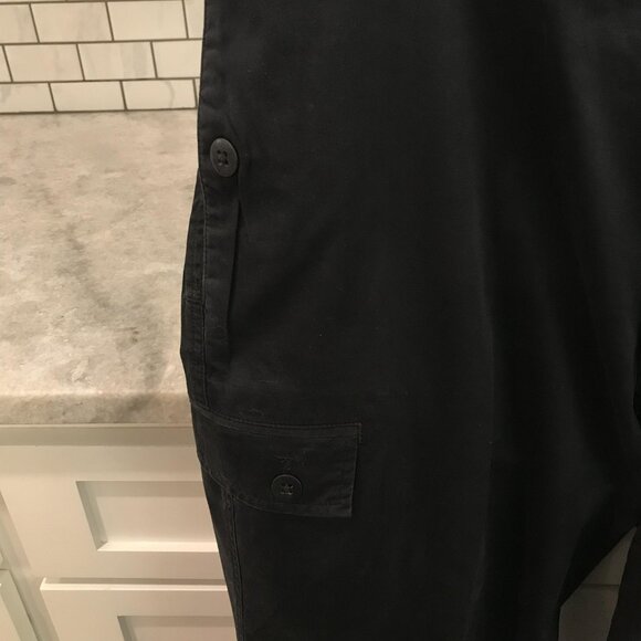 Polo Ralph Lauren Pants Mens 38 Black Cargo Utility Inseam 32 Button Pockets - Picture 3 of 11